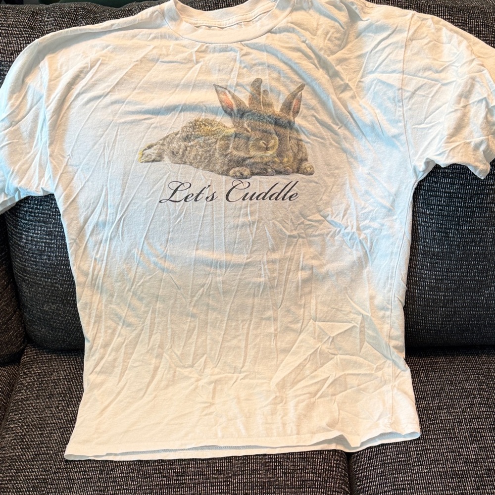 Let's Cuddle White Graphic Tee